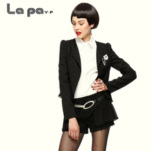 Lapth-YP秋季bt修身显瘦女装长袖(小)西装西服外套女式雪纺拼接