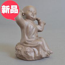 紫砂(小)ti尚佛像摆件ng听(小)沙弥工77艺品摆件摆件装饰