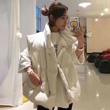 马甲背tk女秋冬韩国xw领保暖百搭蓬蓬羽绒面包服短式棉衣外套