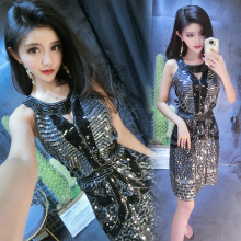 实拍6tl1#夜店新cr性感挂脖修身显瘦连衣裙生日晚宴年会晚礼服