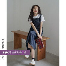 欧阳喜tm古学生减龄jd宽松牛仔裙中长式连衣裙女夏