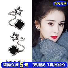 201tp新品时尚个lds925纯银针四叶耳骨钉防敏耳挂耳钉女潮