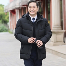 反季爸tp冬装外套中ld棉衣加绒加厚羽绒棉服袄中老年的棉衣男