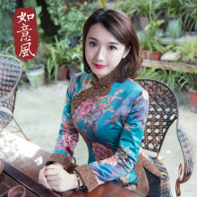唐装女tv国风冬装加jx上(小)棉袄衣盘扣复古时尚中式民族风女装
