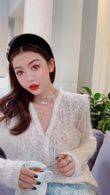 孙瑜儿tx仙的白色蕾wx羊毛衣女2020春秋新式宽松时尚针织开衫