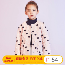gxgudkids童qi新式女童毛呢波点棉大衣加厚保暖外套B6426486