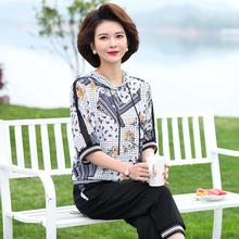 母亲节vp轻妈妈夏装py年女洋气上衣服中老年春装减龄运动套装