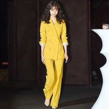 西装套wa女明星同式mi伦风气质洋气主持的正装西服春秋职业装