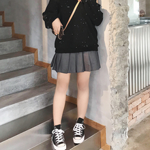 大码女wc半身裙20cw装新式胖mm百褶裙百搭高腰洋气宽松显瘦短裙
