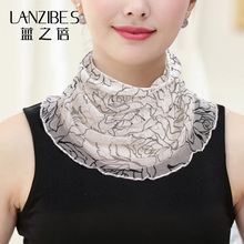 桑蚕丝wc丝巾围巾女qw领子防晒真丝围脖夏季薄式套头护颈脖套