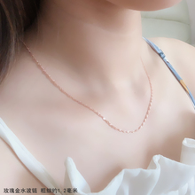 18kwe瑰金女92uo镀彩金锁骨链简约百搭彩银链子不掉色