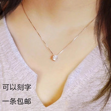 925we银项链女 uo转运珠紫水晶韩款吊坠 锁骨女短式饰品礼物