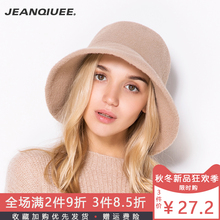 JEAweQIUEEuo女秋冬韩款百搭毛呢渔夫帽日系文艺冬季(小)礼帽新式