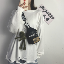 帆布(小)wq包女202yu潮韩款原宿ulzzang学生胸包宽带百搭斜挎包