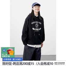 PROwuBldg2en春秋季新式黑白男孩卡通韩款宽松连帽卫衣女薄式外套