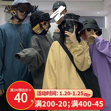 insww创日系复古kt宽松套头圆领卫衣男女长袖打底衫潮流外套