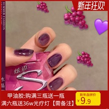 葡萄紫ww胶2021kt流行色网红同式冰透光疗胶美甲店专用