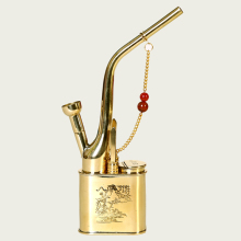 正品烟ww中号水烟筒kt烟袋纯铜老式中国弯式烟袋锅弯头