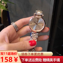 正品女ww手表女简约qt020新式女表时尚潮流钢带超薄防水石英表