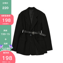 Deswxgner bzs 黑色法式2021新式女复古英伦风收腰西服