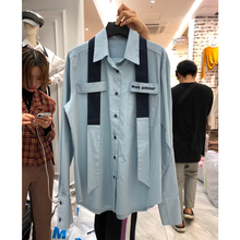 202wy新式外穿秋y2轻熟港风bf宽松潮韩款衬衫女设计感(小)众衬衣