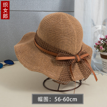 波浪边xj子遮阳帽女wp防晒太阳帽荷叶边韩款春秋蝴蝶结渔夫帽