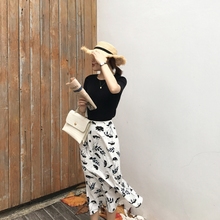 ◆SRxm◆白色雪纺rf身裙休闲女夏中长式高腰包臀鱼尾半身裙