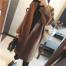 202xs新式秋冬韩ys中长式过膝加厚针织开衫百搭毛衣外套女外穿