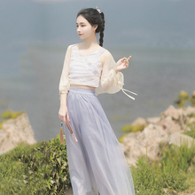 梅子熟xu.汉 原创ji古雪纺防晒衫搭配吊带(小)开衫女春夏超仙