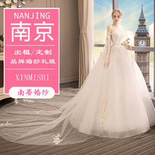 出租一xx肩婚纱抹胸wj尾森系婚纱礼服敬酒服秀禾服