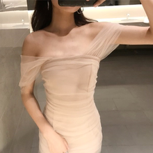 TAOy4AN自制新y4领裹胸网纱拼接连衣裙修身名媛礼服裙仙女裙子