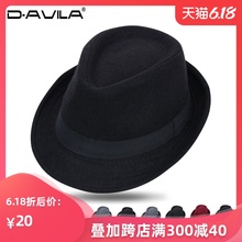 新式时ya绅士帽爵士o8潮男女英伦复古(小)礼帽休闲舞台牛仔帽子