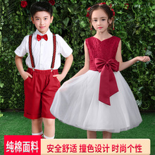 少儿朗ya表演服装中o8童演出服女童礼服(小)主持的