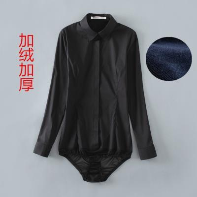 201ya年端庄大气o8潮爆职业装暗扣连体衬衣连档女短袖