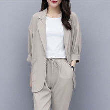 两件套ya单件202o8(小)西装外套大码韩款宽松显瘦休闲西服套装女