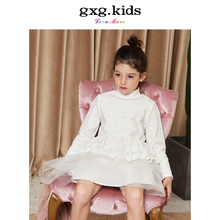gxgyckids童px长袖假两件女童公主白色连衣裙裙子B17419443