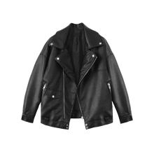 Desyigner ies 春秋韩款宽松皮夹克oversize机车PU皮BF皮衣