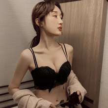内衣女yi胸聚拢厚无ju罩平胸显大不空杯上托美背文胸性感套装
