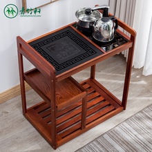 中式移yi茶车简约泡gu用茶水架乌金石实木茶几泡功夫茶(小)茶台