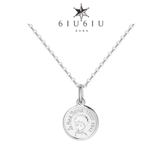 925yo银欧美潮的pgns风(小)王子项链硬币金币冷淡风吊坠锁骨链女