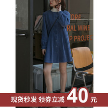 你好卡yp 女202fc新式港味复古宽松灯芯绒中长裙子