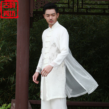 秋季棉yt男士汉服唐qb服中国风亚麻男装套装古装古风仙气道袍