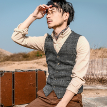 SOAytIN独立复qb男装格子西装马甲 英伦商务正装西服马夹背心