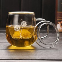 耐热玻yw子过滤带盖cc把茶水分离办公男女士玻璃泡茶杯