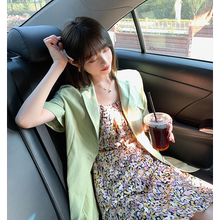 花栗鼠yw姐 西装外cc款宽松休闲西服短袖2020夏薄式百搭上衣