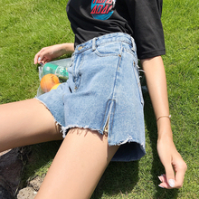 微胖女yx穿搭胖妹妹sw装新式2020年夏季宽松显瘦牛仔短裤夏装