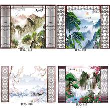仿古直yz挂件东阳门ke式简约屏风实木隔断花格玄关木雕背景墙