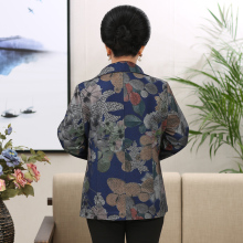 中老年yz女装春秋装ke斤胖妈妈外套加肥开衫加大码特体奶奶服装