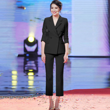 职业套za女2020ug式正装女(小)西装时尚气质商务修身西服套装女