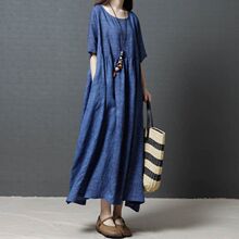 简感服zg棉麻衣裙 yy裙9夏季新式民族风宽松